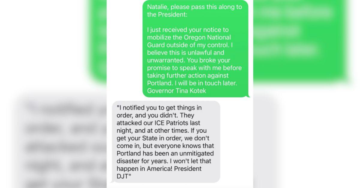 Photo of text messages