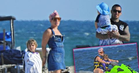 Pink Husband Family Beach