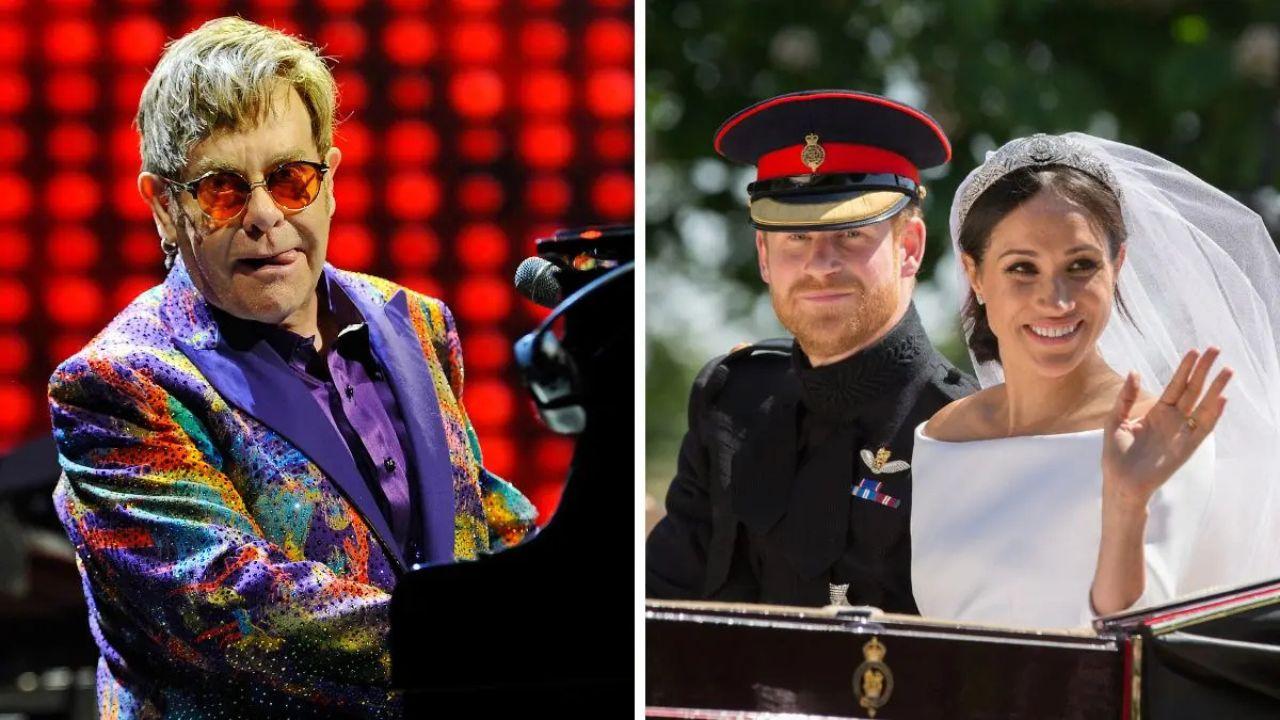 Photo of Elton John, Prince Harry, Meghan Markle