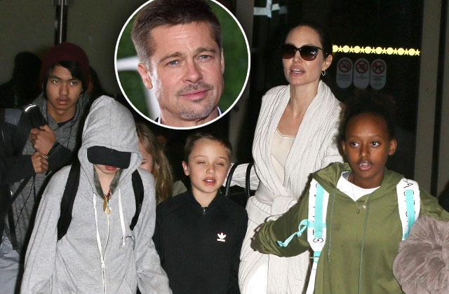 Brad Pitt Angelina Jolie Divorce Custody Kids LA Pics