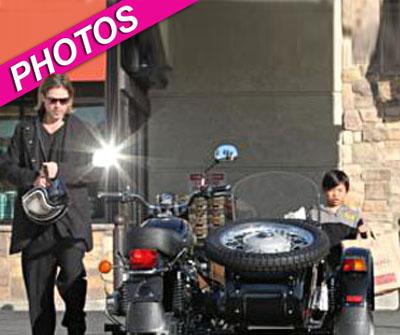 //brad pitt pax motorcycle gelsons shopping