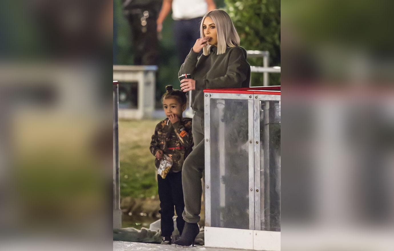 Kim Kardashian Helps Son Saint Ice Skate