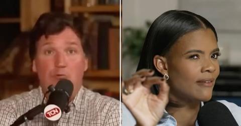 Composite photo of Tucker Carlson and Candace Owens