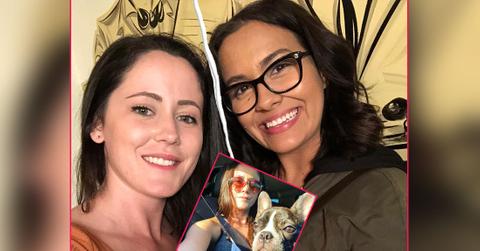Briana DeJesus takes a selfie with Jenelle Evans. Inset, Jenelle Evans with her late dog Nugget.