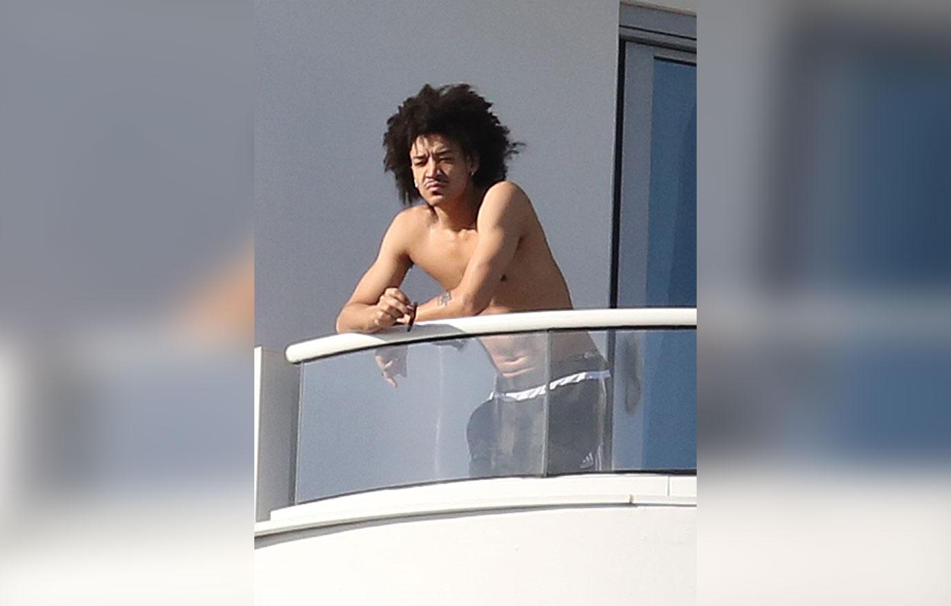 Madonna's Shirtless New Boytoy Ahlamalik Preens On Balcony