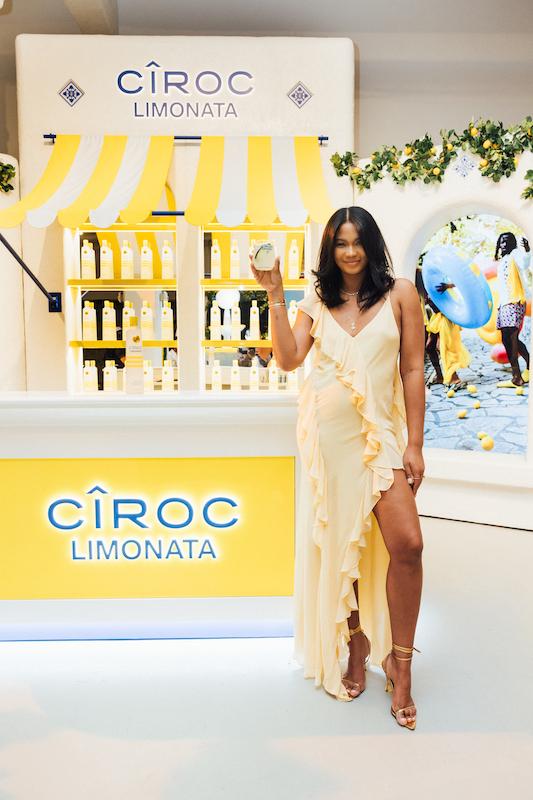 chanel iman welcomes fans for the ciroc limonata travel agency pop up in nyc