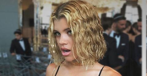 sofia Richie cuts hair with kitchen utensils