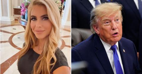 split image of Katie Zacharia and Donald Trump