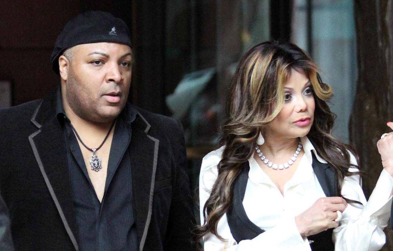 La Toya Jackson steps out in white suit for date with fiancé Jeffré  Phillips