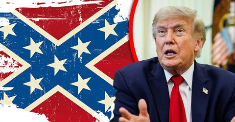A Confederate flag was spotted inside a sponsored booth at Donald Trump's Great American State Fair.