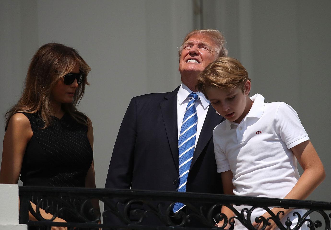 donald trump solar eclipse no glasses