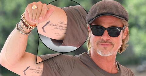 Brad Pitt Shows Off New Tattoo Next To Angelina Jolie Ink