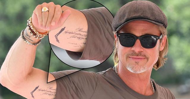 Brad Pitt Shows Off New Tattoo Next To Angelina Jolie Ink