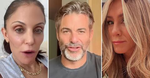 Split photo of Bethenny Frankel, Jim Curtis and Jennifer Aniston