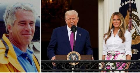 Photo of Jeffrey Epstein, Melania Trump and Donald Trump