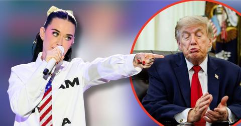 Split photo of Katy Perry and Donald Trump