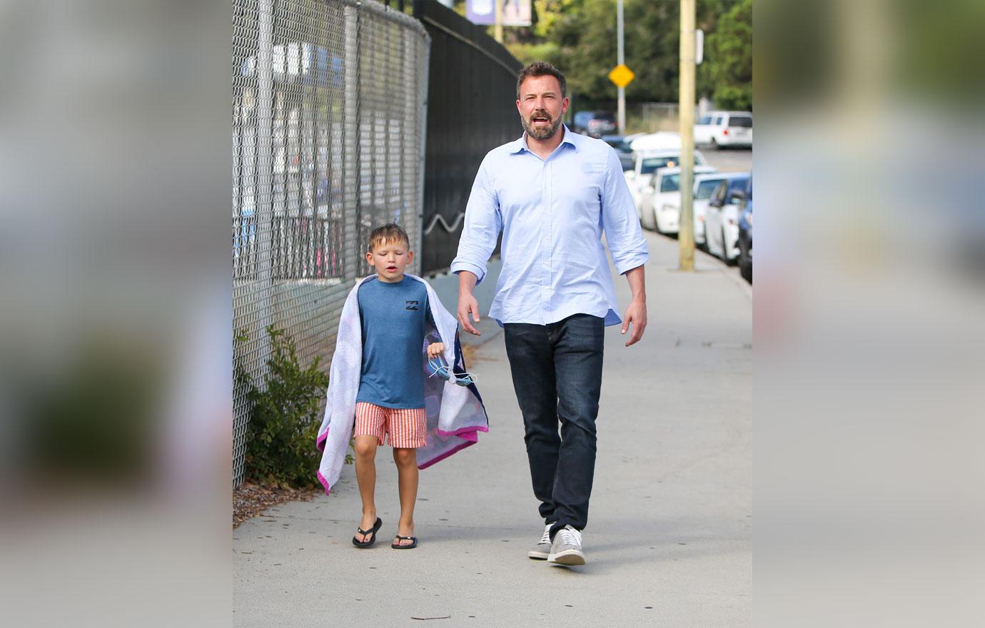 ben affleck spends time son samuel  electric bike jennifer lopez jennifer garner howard stern