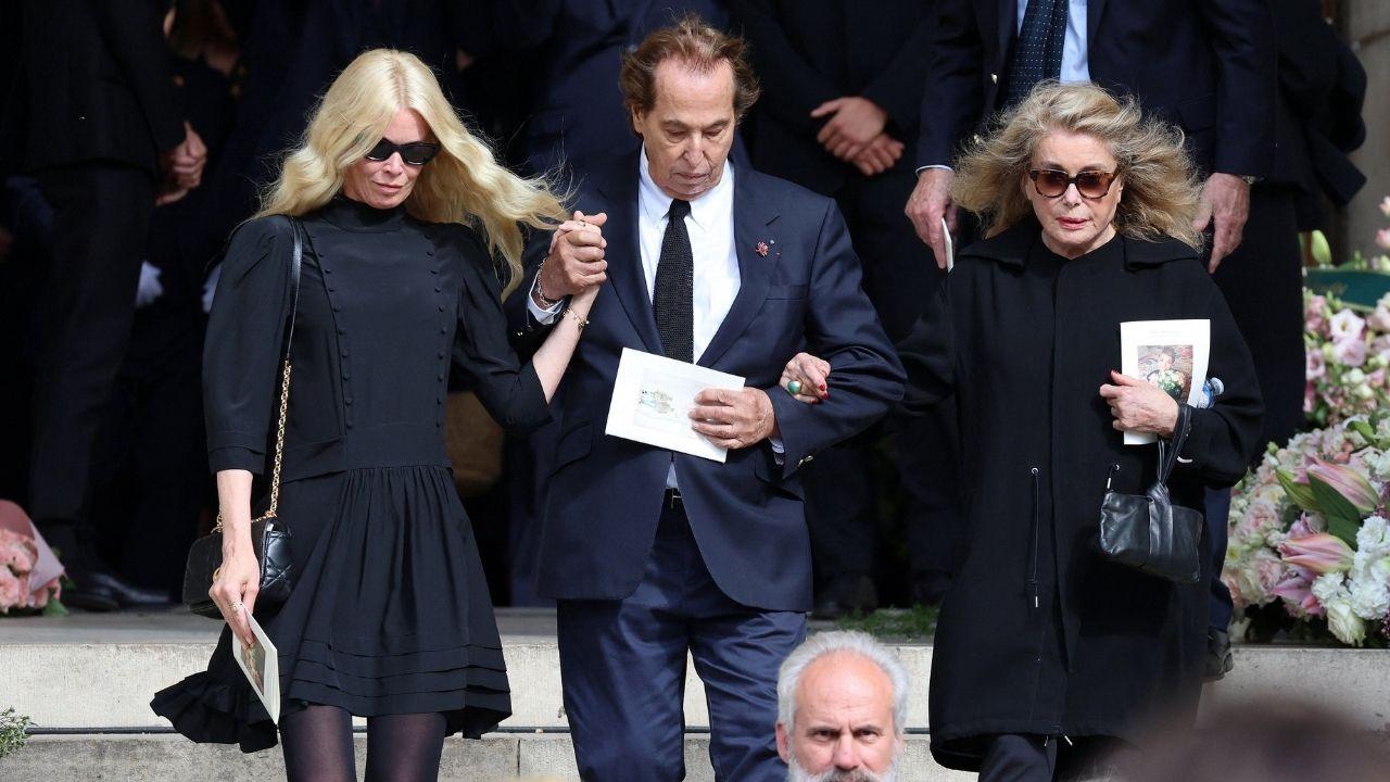 Photo of Claudia Schiffer, Gilles Dufour and Catherine Deneuve.