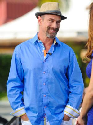 // christopher meloni visits extra at universal gettyimagesbd