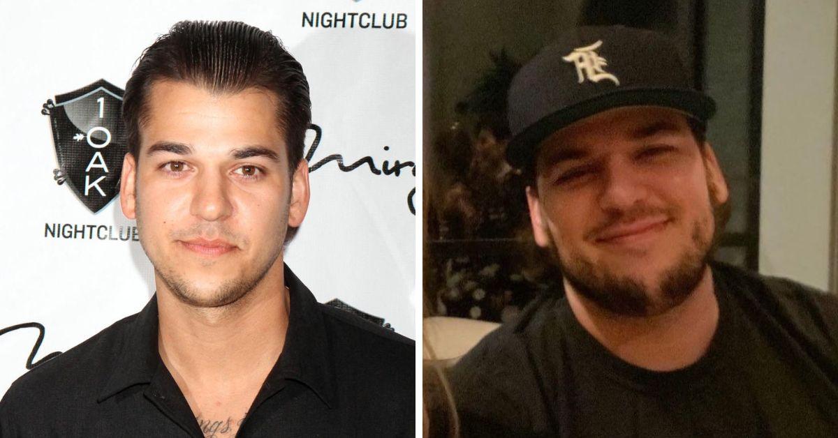 Split photos of Rob Kardashian.