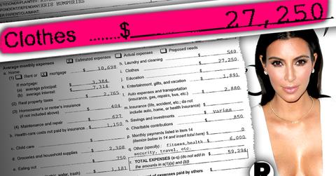 //kim kardashian spending clothes per month kris humphries divorce documents pp sl