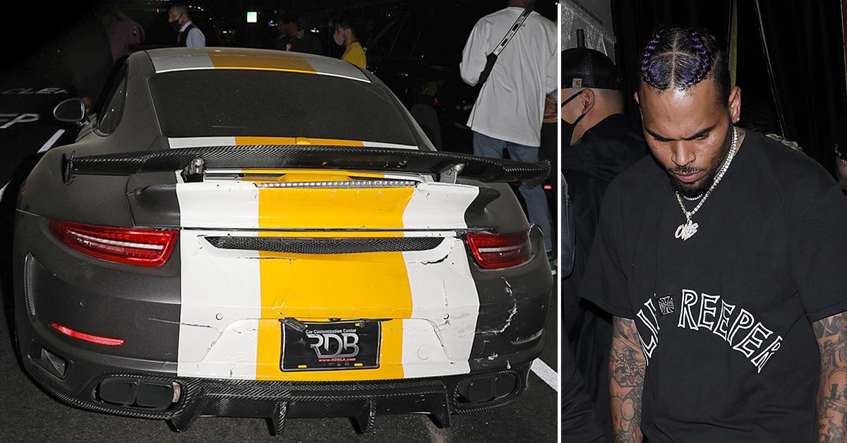 Chris Browns Porsche Hit By Car While Partying At Club In Los Angeles 