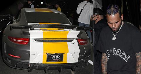 chris brown porsche hit by drunk driver in west hollywood