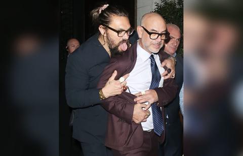 jason momoa stumbles out la bar am lisa bonet female friend photos r