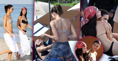 Kendall Jenner Straddles Bestie Bella Hadid During Hot Beach Trip