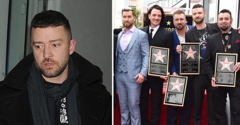 Composite photo of singer Justin Timberlake and pop group NSYNC.