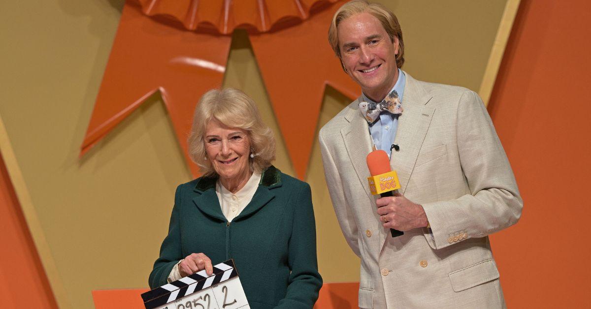 Photo of Queen Camilla with Oliver Chris