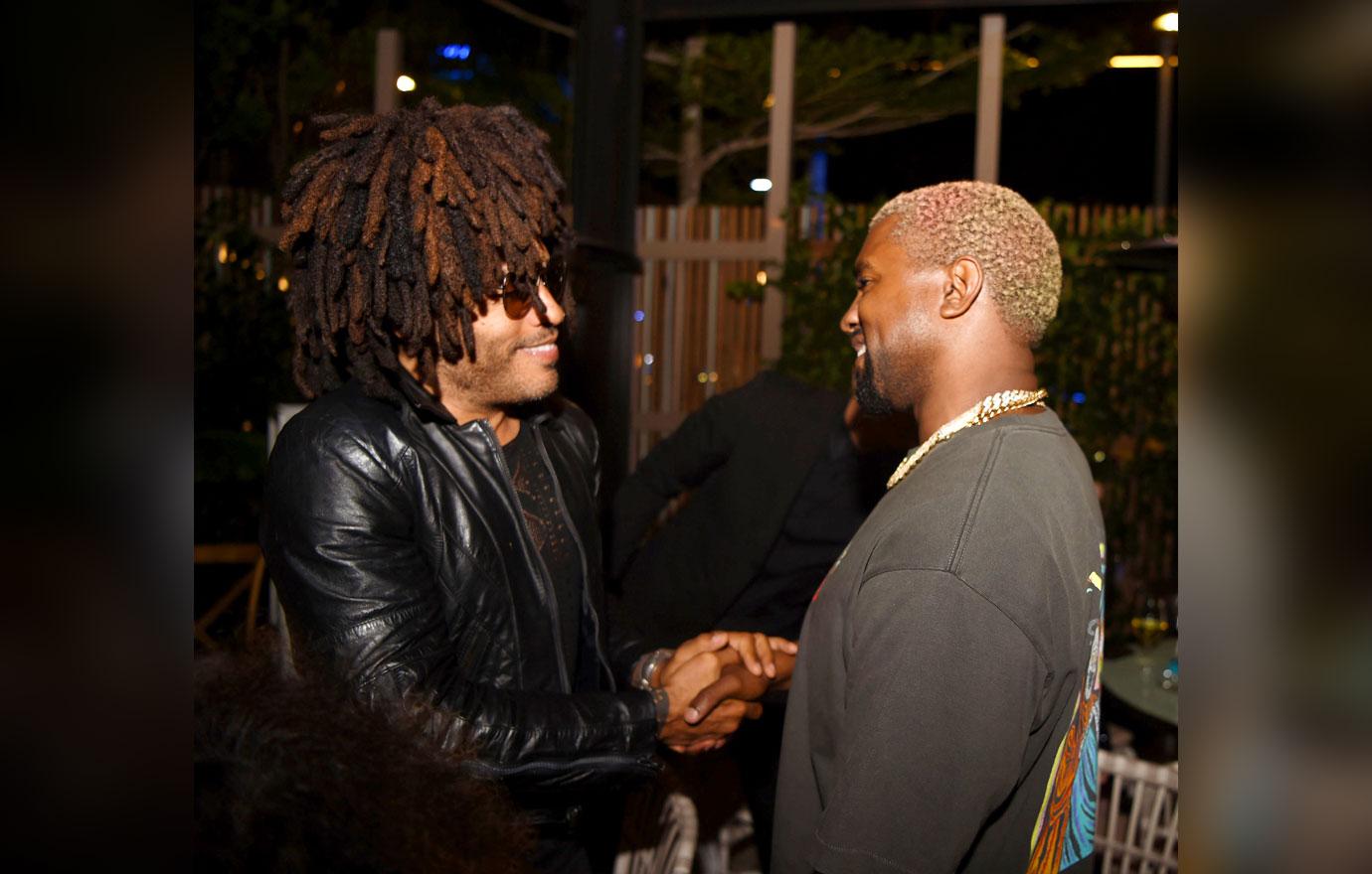 //kanye west lenny kravitz miami art basel pics