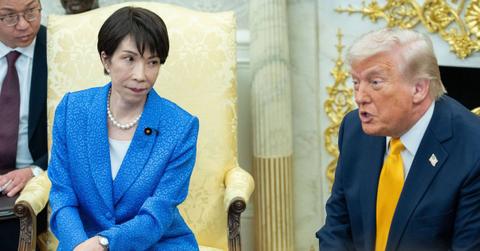 Photo of Donald Trump and Sanae Takaichi