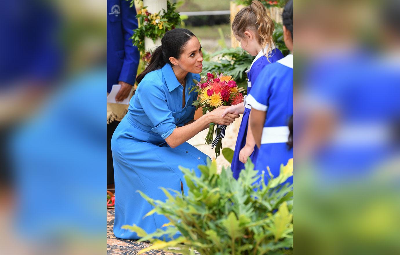 Meghan Markle Bird Dress Tonga Prince Harry