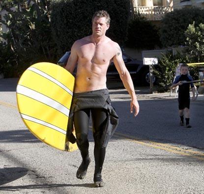 Eric Dane Goes Surfing