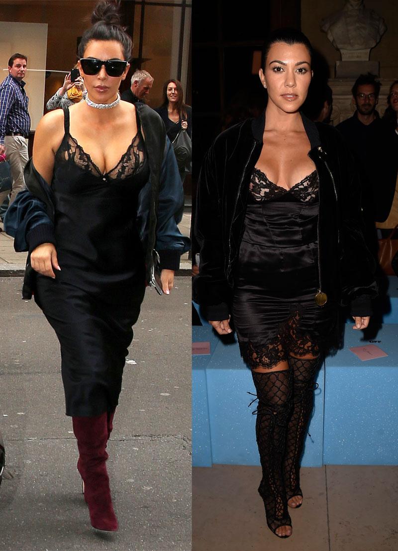 Kim Kardashian Kourtney Kardashian Boobs See Through Dress Stealing Looks