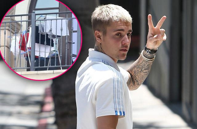 //justin bieber underwear balcony hotel moved pp