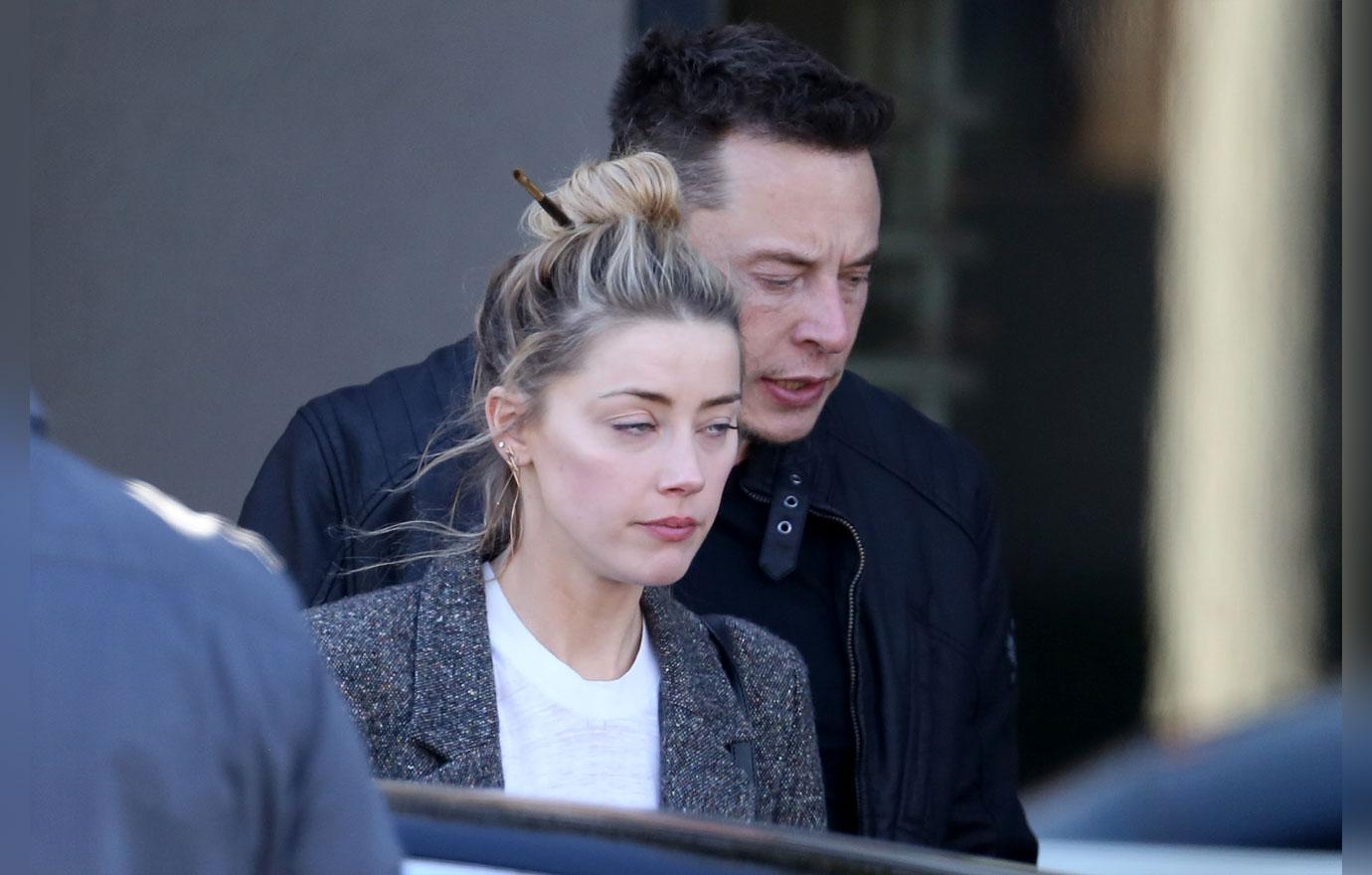 Amber Heard Kisses Elon Musk