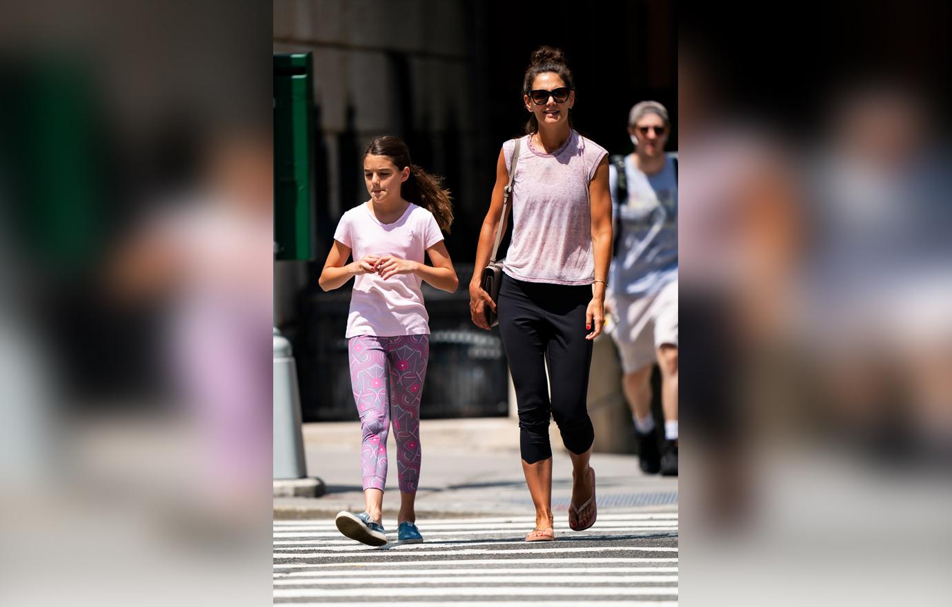 Katie Holmes is seen in the Upper West Side on July 22, 2019 in New York City.