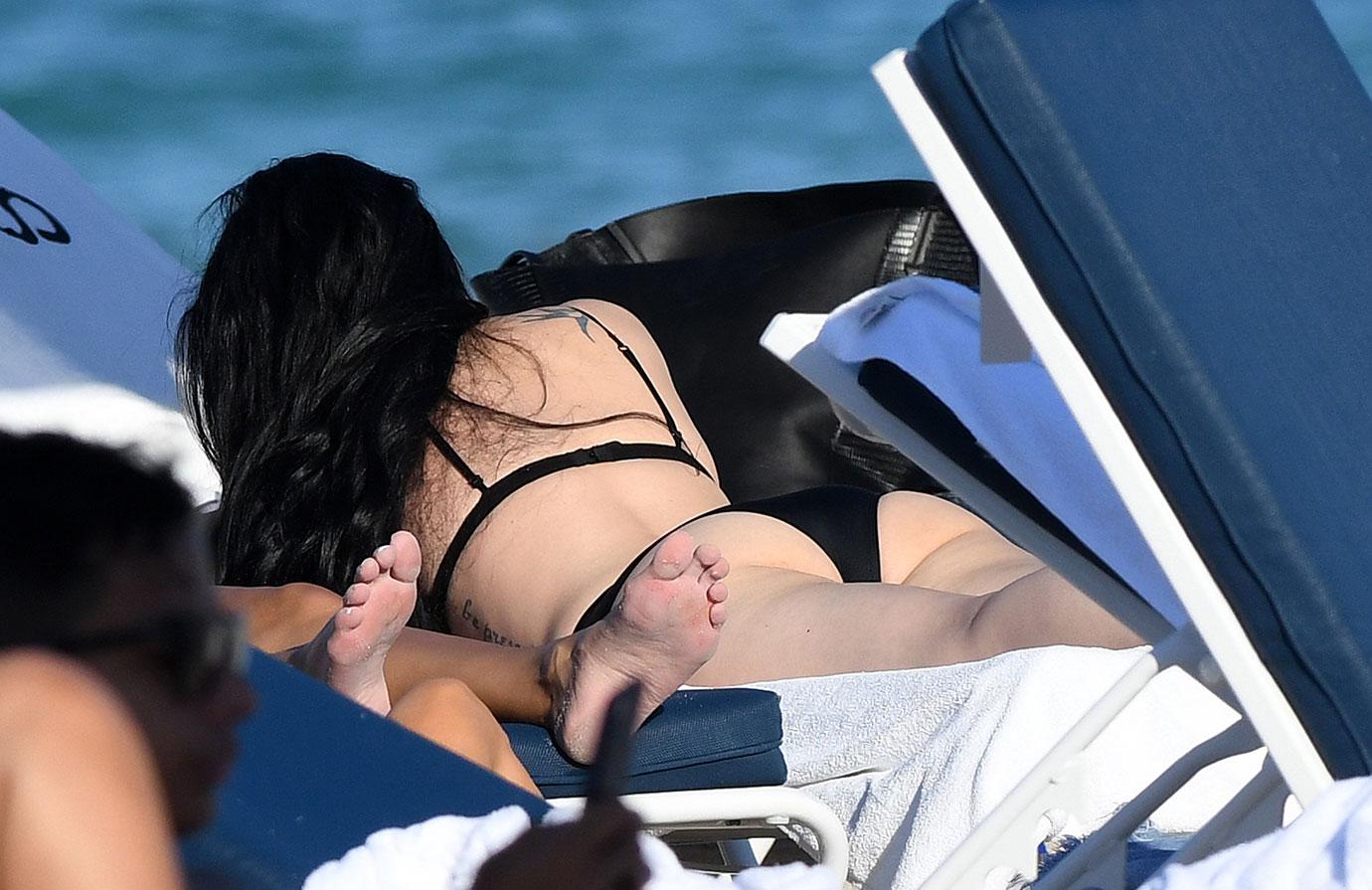 Rumer Willis Bikini Nip Slip Smoking