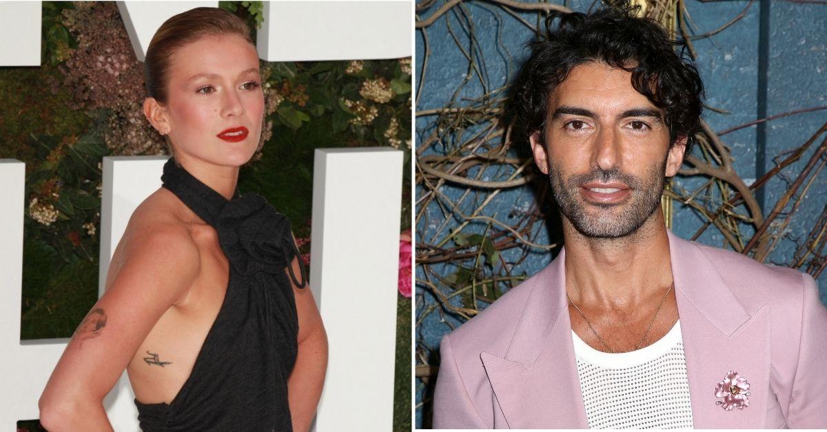 split photo of Isabela Ferrer and Justin Baldoni