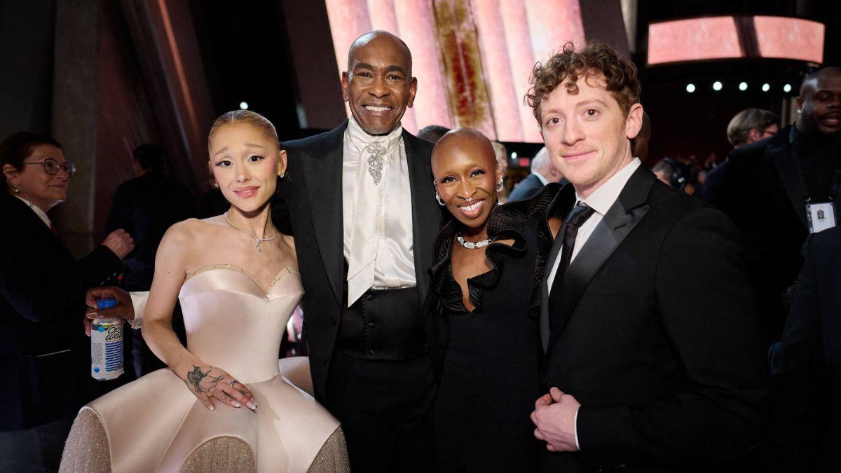 Photo of Ariana Grande, Cynthia Erivo, Ethan Slater