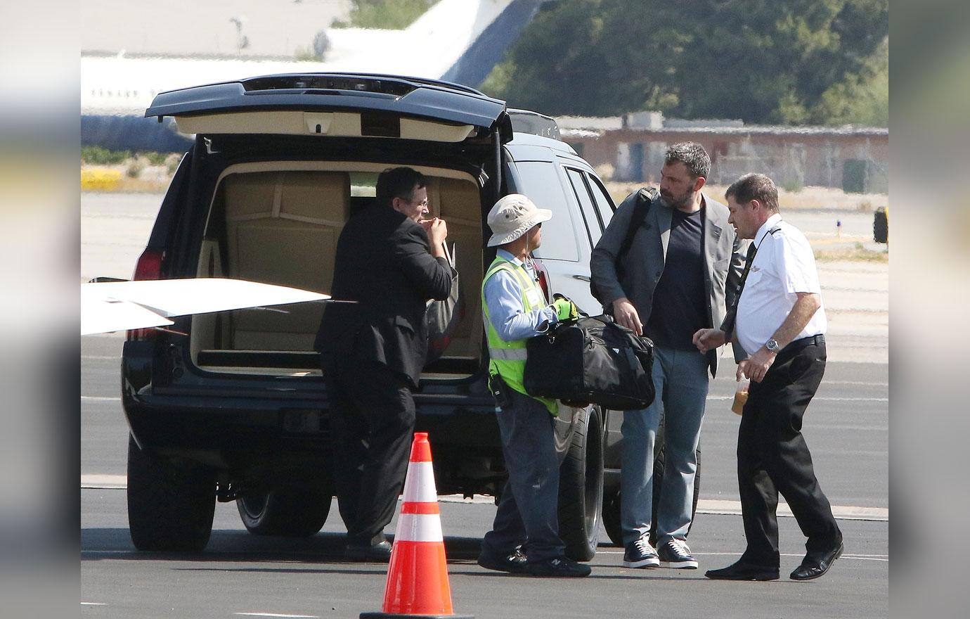 Ben Affleck Looks Like Big Kid Boarding Private Jet