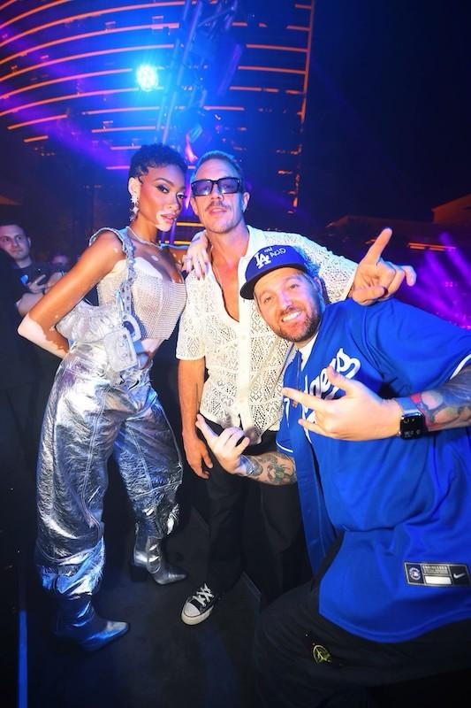 winnie harlow joins diplo and dillon francis at xs nightclub at wynn las vegas on aug  earlier winnie harlow and diplo watched the beyonce concert at wynn field club inside allegiant stadiumdanny mahoney