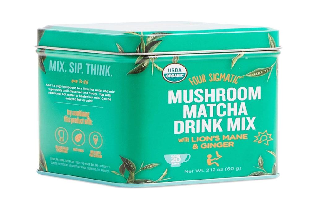 four sigmatic mushroom matcha drink mix in lions mane ginger x