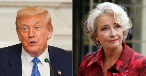 Composite photo of Donald Trump and Emma Thompson