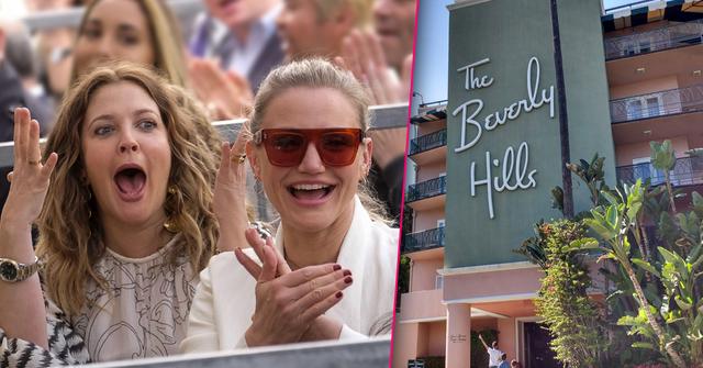 Cameron Diaz & Drew Barrymore Celebrate With Champagne