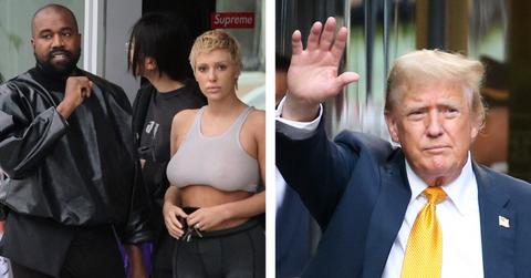 Composite photo of Kanye West, Bianca Censori and Donald Trump.