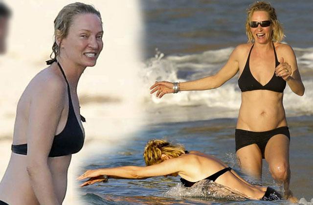 //uma thurman bikini boobs butt beach guyspp