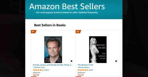 matthew perry book death britney spears bestsellers list